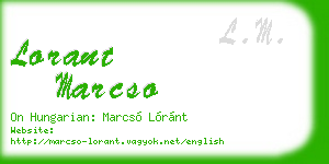 lorant marcso business card