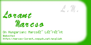 lorant marcso business card